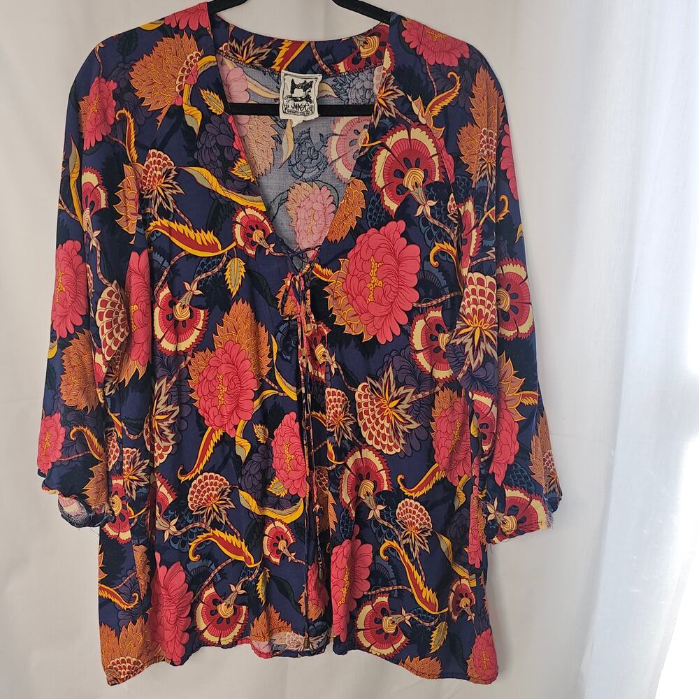 Anthropologie Jaase Women's Floral Blouse size Large - Picture 2 of 8
